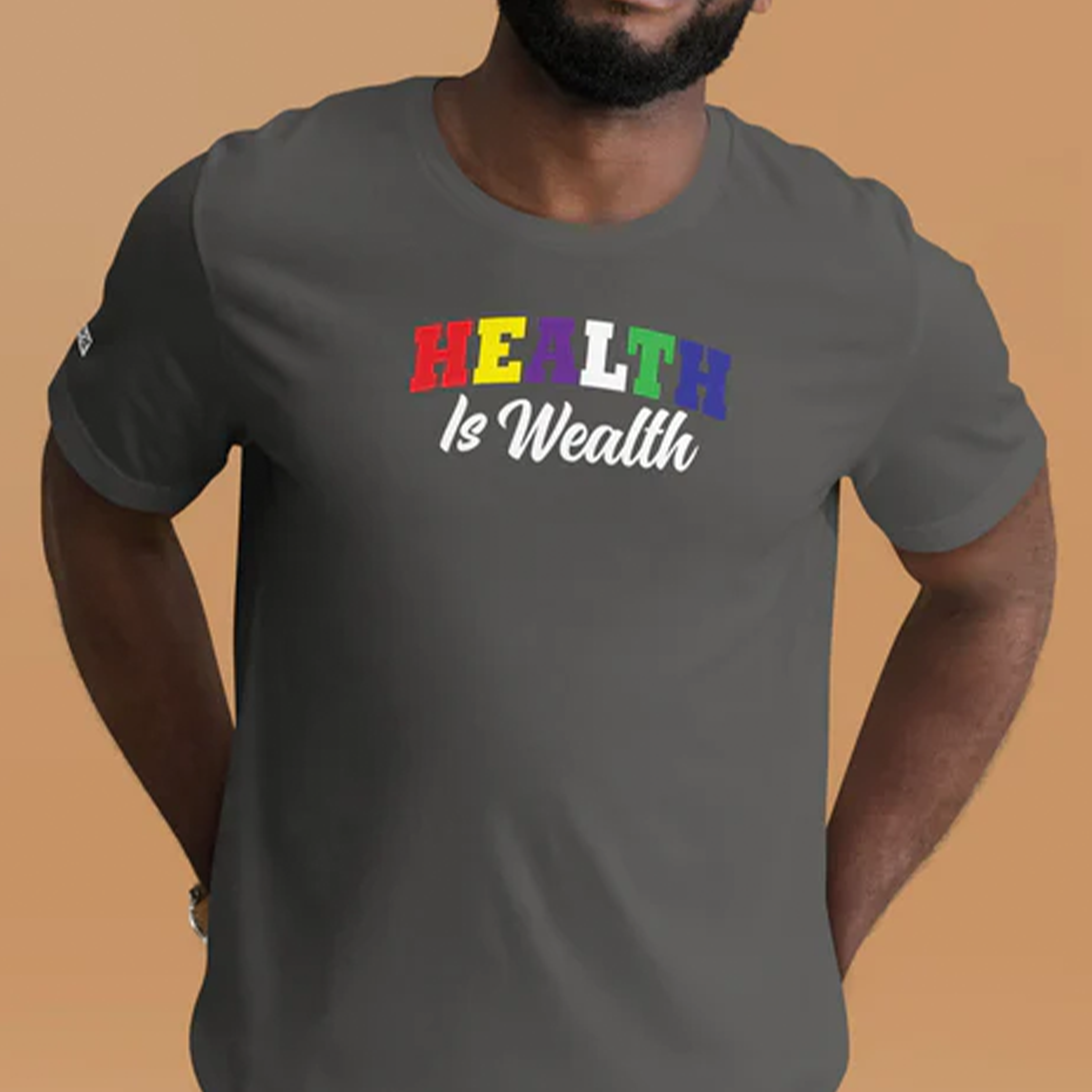 Unisex Health is Wealth College Letter T-Shirt