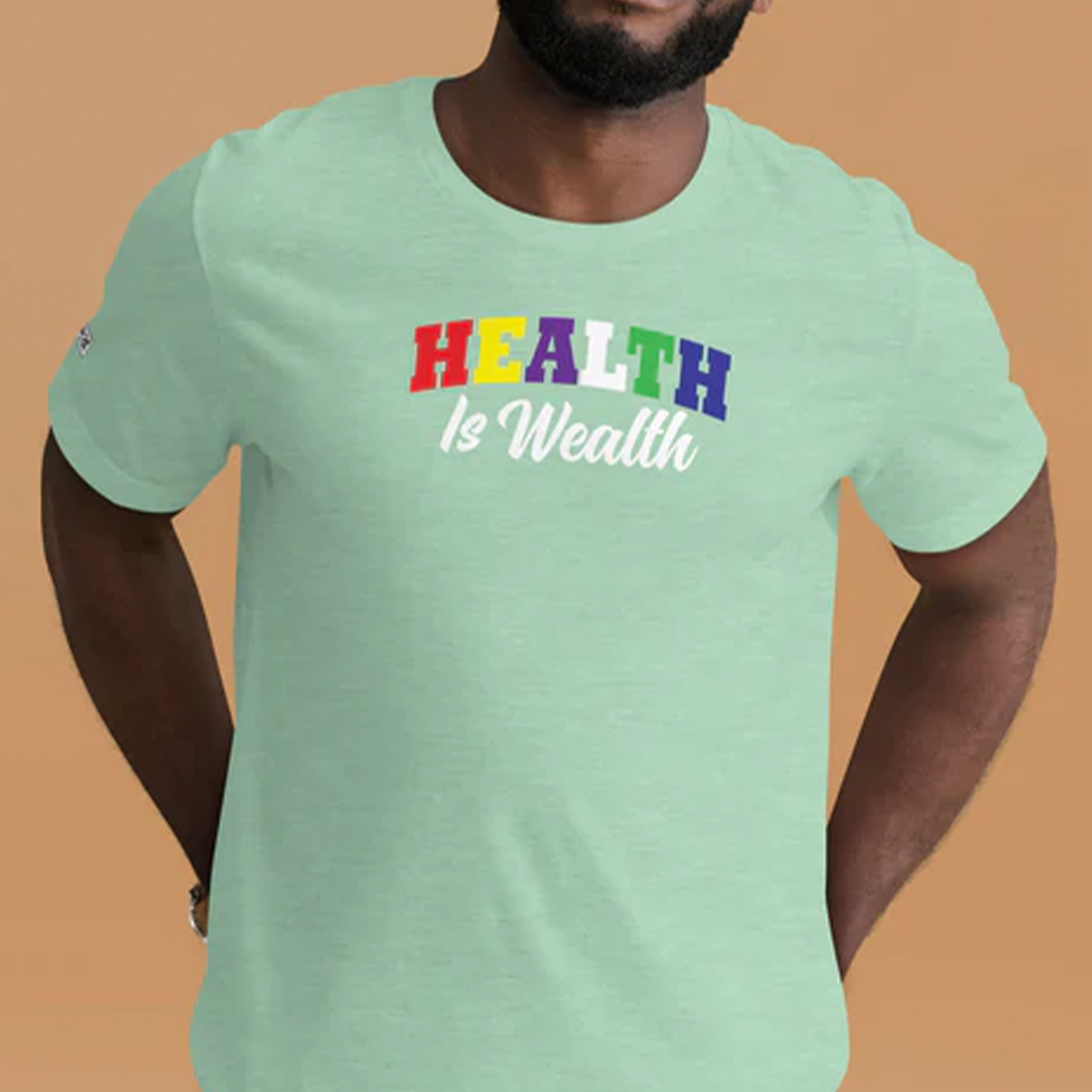 Unisex Health is Wealth College Letter T-Shirt