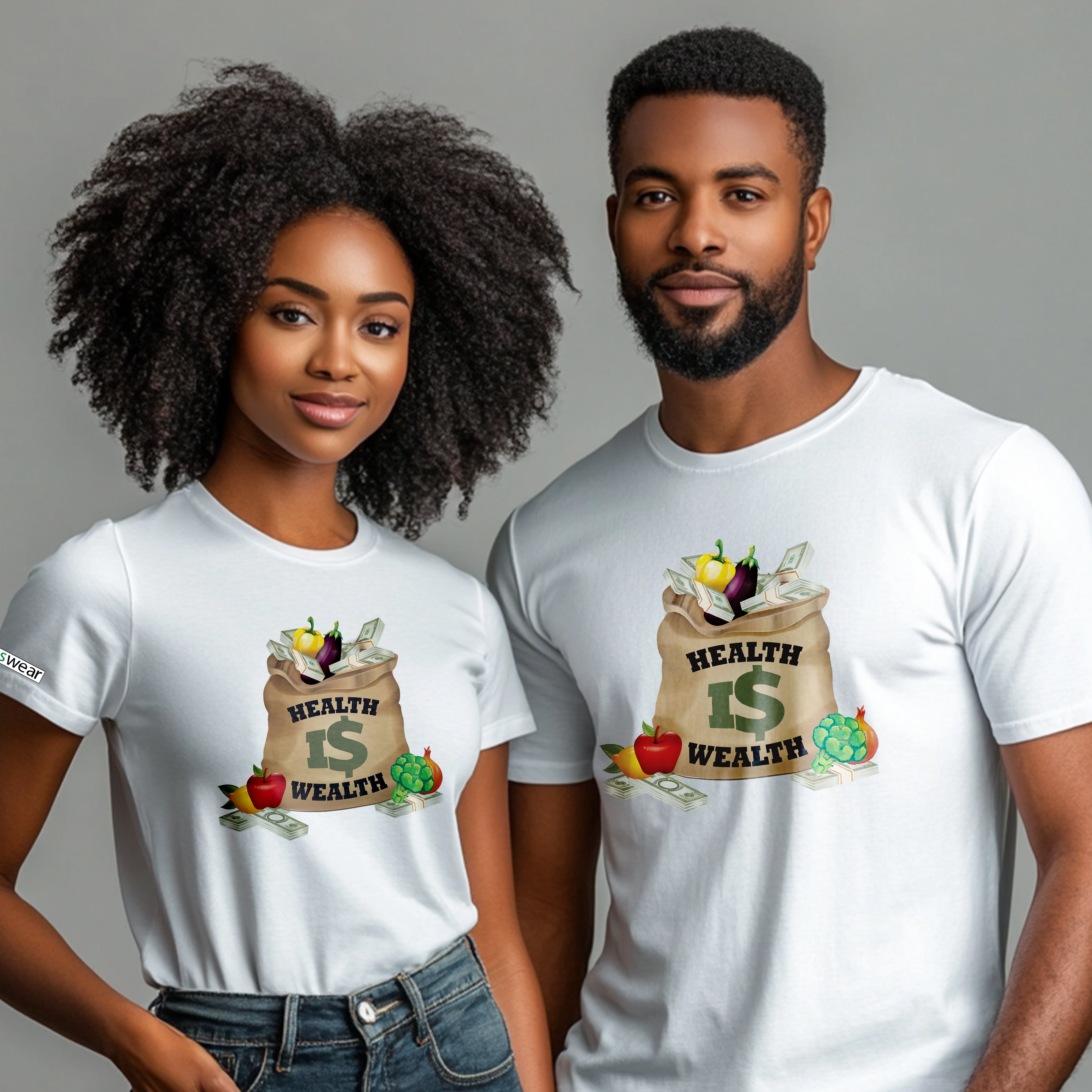 Unisex Health is Wealth Money Bag T-shirt