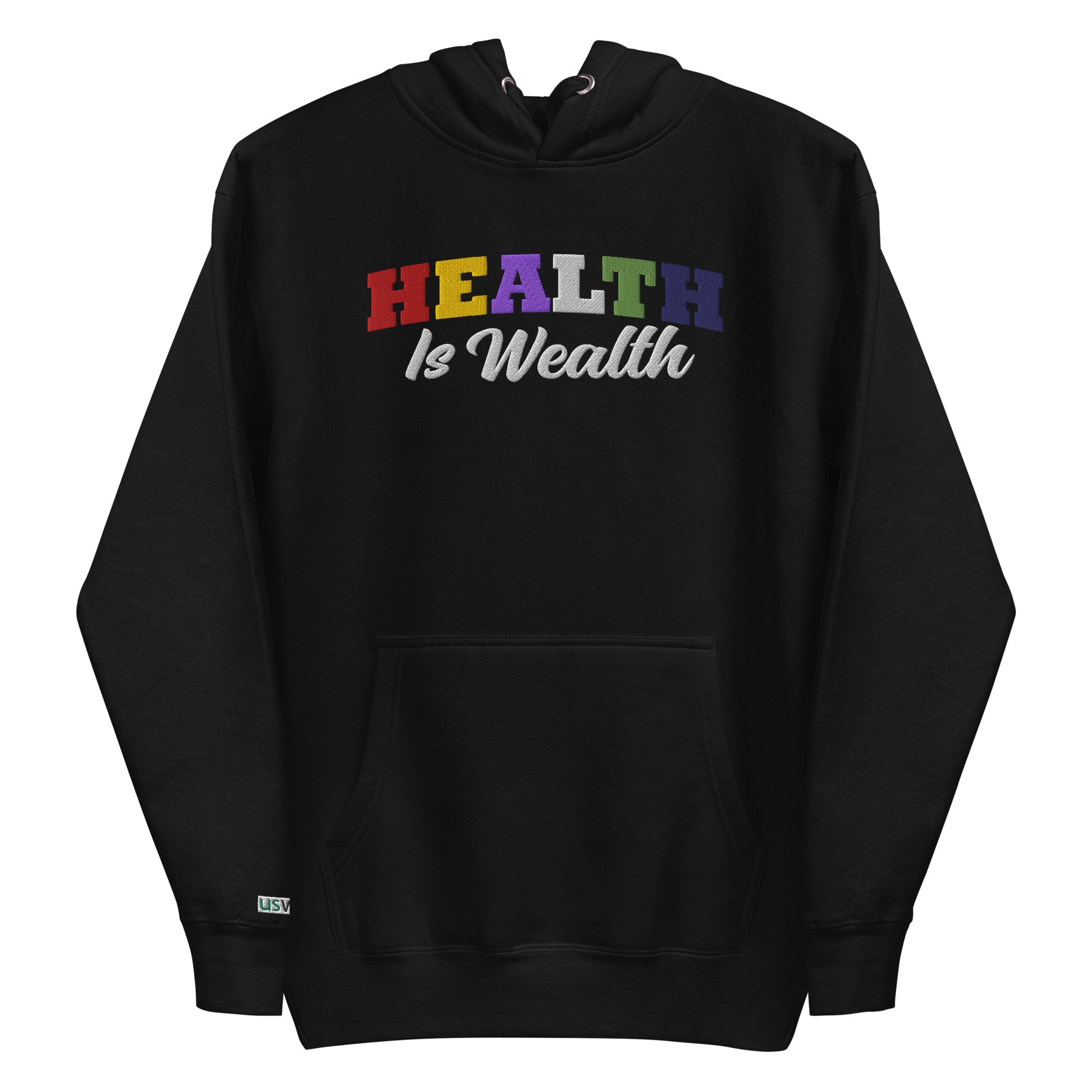 Health Is Wealth Embroidery Unisex Hoodie